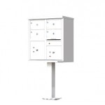 4 Tenant Door Standard Style CBU Mailbox (Pedestal Included) - Type 5 - 1570-4T5AF 4 Tenant Door Standard Style CBU Mailbox (Pedestal Included) - Type 5 - 1570-4T5AF