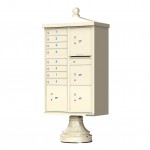 8 Tenant Door Traditional Decorative Style Mailbox (Pedestal Included) - Type 6 - 1570-8T6AF-DT