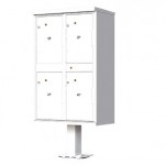 4-Door Pedestal Style High Security Outdoor Parcel Locker (Pedestal Included) - 1590-T2AF