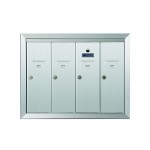 Standard 4 Door Vertical Mailbox Unit - Front Loading and Fully Recessed - 12504HA Standard 4 Door Vertical Mailbox Unit - Front Loading and Fully Recessed - 12504HA