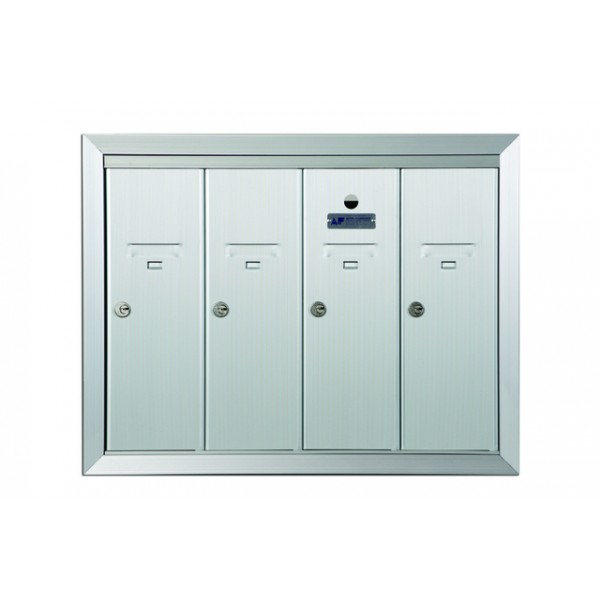 Standard 4 Door Vertical Mailbox Unit - Front Loading and Fully Recessed - 12504HA Standard 4 Door Vertical Mailbox Unit - Front Loading and Fully Recessed - 12504HA