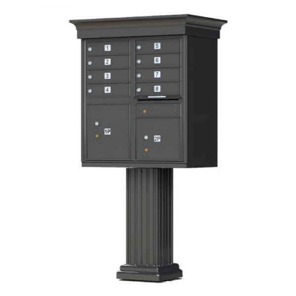 8 Tenant Door Classic Decorative CBU Mailbox (Pedestal Included) - Type 1 - 1570-8AF-DC 8 Tenant Door Classic Decorative CBU Mailbox (Pedestal Included) - Type 1 - 1570-8AF-DC