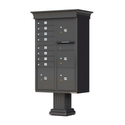 8 Tenant Door Classic Decorative CBU Mailbox (Pedestal Included) - Type 6 - 1570-8T6AF-DC