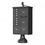 8 Tenant Door Traditional Decorative Style Mailbox (Pedestal Included) - Type 6 - 1570-8T6AF-DT