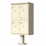 4-Door Pedestal Style High Security Outdoor Parcel Locker (Pedestal Included) - 1590-T2AF