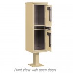 2 Door Pedestal Style - High Security Outdoor Parcel Locker (Pedestal Included) - 1590-T1AF