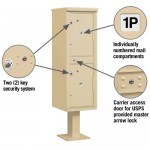 2 Door Pedestal Style - High Security Outdoor Parcel Locker (Pedestal Included) - 1590-T1AF