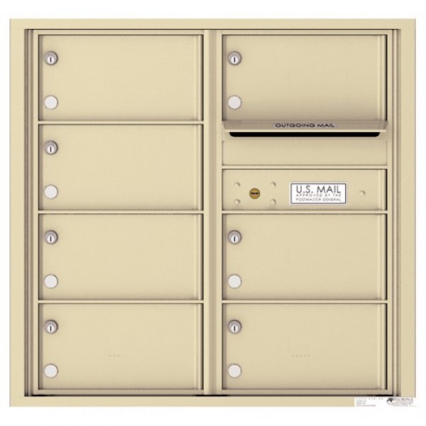 7 Oversized Tenant Doors with Outgoing Mail Compartment - 4C Wall Mount 8-High Mailboxes - 4C08D-07