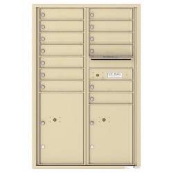 13 Tenant Doors with 2 Parcel Lockers and Outgoing Mail Compartment - 4C Wall Mount 13-High Mailboxes - 4C13D-13