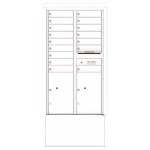 16 Tenant Doors with 2 Parcel Lockers and Outgoing Mail Compartment - 4C Depot Mailbox Module - 4C15D-16-D