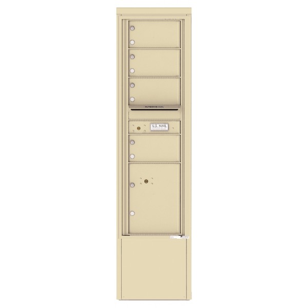 4 Tenant Doors with 1 Parcel Locker and Outgoing Mail Compartment - 4C Depot Mailbox Module - 4C15S-04-D 4 Tenant Doors with 1 Parcel Locker and Outgoing Mail Compartment - 4C Depot Mailbox Module - 4C15S-04-D